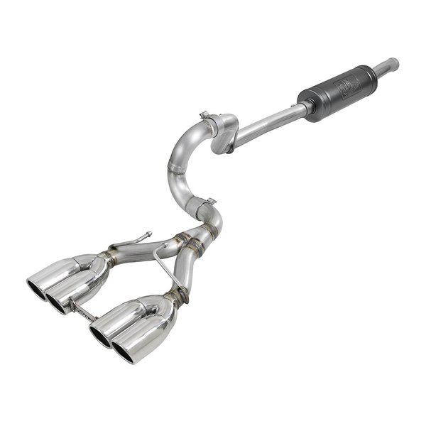 Afe 304 Stainless Steel, With Muffler, 2.5 Inch Pipe Diameter, Single Exhaust With Quad Exit 49-38071-P